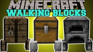 Minecraft WALKING BLOCKS BLOCKS THAT FOLLOW YOU Block Golems Mod Showcase [upl. by Orapma]