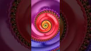 Hypnotic Fractal Waves Techno Trance and Multicolored Animation trippy shorts shortsfeed short [upl. by Ynahpets]