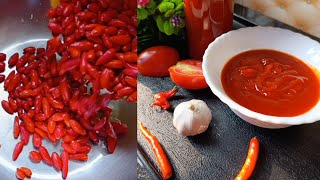 Easy Red Chilli Sauce Recipe  How To Make Hot Sauce At Home  Homemade Chilli Sauce By NA Kitchen [upl. by Tremann]