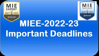 MIEE 202223 Self Nomination  Important Deadline  Microsoft Innovative Educator Expert [upl. by Kcitrap]