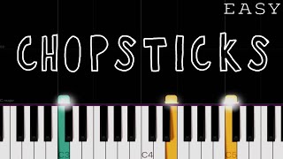 Chopsticks  EASY Piano Tutorial [upl. by Maiga]