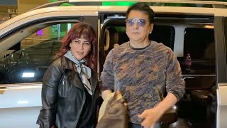 Sajid Nadiadwala with wife Warda Khan spotted at Mumbai Airport  Shudh Manoranjan [upl. by Aikahs]