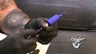 John Vance of Fantasy Ink Using Cheyenne Hawk Tubes amp Needles w InkMachines Stingray [upl. by Notirb]