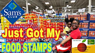 HUGE SAM’S CLUB GROCERY RESTOCK HAUL ON FOOD STAMPS  FAMILY OF 4 ON A BUDGET [upl. by Naujad]