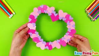 Easy Paper Heart Wreath Idea [upl. by Javed]