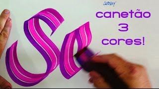 Canetão 3 cores versão ligeirinho how to make a marker 3 colors [upl. by Hopper166]