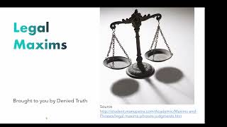 A special presentation of Legal Maxims explained [upl. by Nailimixam]