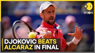 Paris Olympics 2024 Novak Djokovic beats Carlos Alcaraz to win gold  WION Sports [upl. by Nanor730]