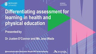 2019 National HPE Day Seminar Differentiating assessment for learning in health amp physical education [upl. by Laufer]