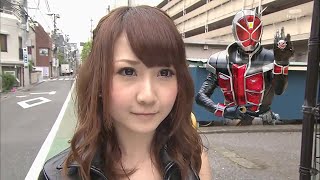 Chisato Akita transforms into Kamen Rider Wizard 変身！ [upl. by Enohs672]