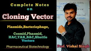 Vector l Vectors Cloning Vector Complete Notes Plasmids Bacteriophage Pceutical Biotechnology [upl. by Hennebery]