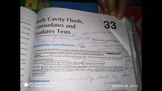 Pathology for BSc nursing 2 year Chapter  Body cavity fluidTransudates and exudates test part 1 [upl. by Schlicher242]