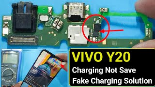 Vivo Y20 Fake Charging  Vivo Y20 Charging Not Store  Vivo Y20 Slow Charging Solution 100 [upl. by Ymrots]