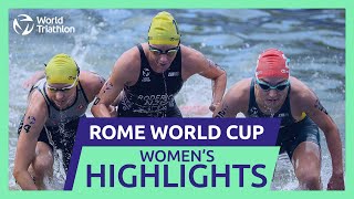 Race Highlights  2024 ROME WORLD TRIATHLON CUP  Women [upl. by Akinimod263]