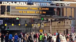 334 protesters arrested after NYC bridges tunnel blocked  NBC New York [upl. by Erolyat]