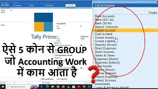 Tally Prime Groups for Ledger Creation  Tally All Groups Detail With Example  Top 5 Tally Prime [upl. by Leval]