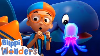 Blippi Wonders  Ocean Sea Creatures  Blippi Animated Series  Cartoons For Kids [upl. by Calandria296]