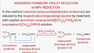 MEERWEIN PONNDORF VERLEY REDUCTION or MPV REDUCTION mechanism  aluminium isopropoxide [upl. by Irrehs594]