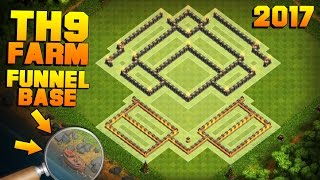 BEST TH9 FARMING BASE 2017  PROOF  NEW BASE W THE BOAT Epic CoC Update Coming  Clash of Clans [upl. by Melan]