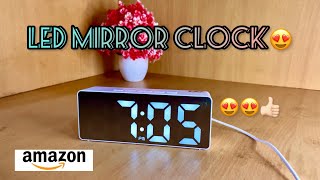 Mirror Clock😍😇  SMART CLOCK  amazon product under 500  led mirror clock  best gadget [upl. by Aidualk]