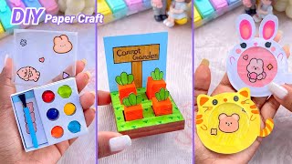 DIY Miniature Crafts Idea  DIY mini painting kit  Easy Craft Ideas  Mini cute Notebook  paper [upl. by Akaenahs]