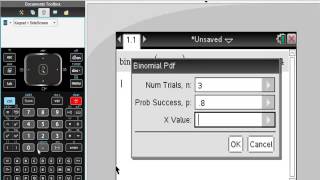 Ti Nspire CAS Binomial Distribution Probability [upl. by Flower]