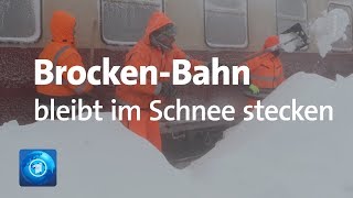 BrockenBahn bleibt im Schnee stecken [upl. by Keifer836]