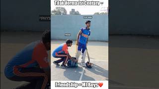 Tilak verma 1st ever international century❤️Sky sportsmanship Moment🥹 shorts cricket [upl. by Atekin]