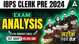 IBPS Clerk Analysis 2024  IBPS Clerk 1st Shift Analysis  Asked Questions amp Expected Cut Off [upl. by Lorusso526]