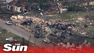 Alabama Tornado 2019 drone video shows utter devastation [upl. by Ellie]