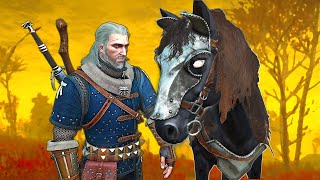 Witcher 3 Geralt Speaks to DemonPossessed Roach Gaunter ODimms Saddle [upl. by Yauqaj285]