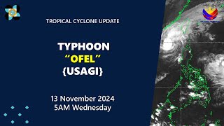 Press Briefing Typhoon OfelPH Usagi at 5 AM  November 13 2024  Wednesd [upl. by Corabel438]