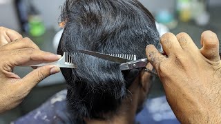 simple men normal hair transformers with scissors ASMR Barber [upl. by Pasho]