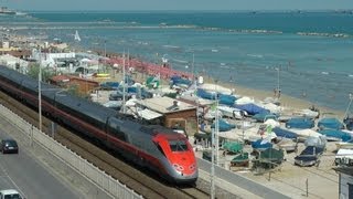 Frecciarossa MilanoAncona \ Frecciarossa Train in Adriatic Railroad [upl. by Field]