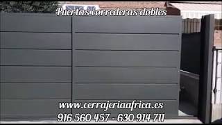 Puertas correderas dobles de entrada a garaje de chalet 916 560 457 [upl. by Swords161]