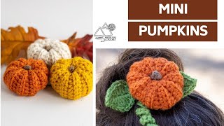 CROCHET QUICK and EASY Mini Crochet PUMPKIN and Ideas on what to DO with it Winding Road Crochet [upl. by Nagear]