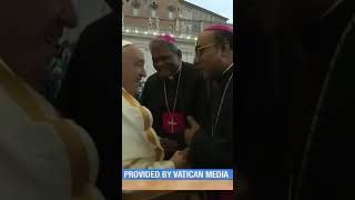 OUR NEW AUXILIARY BISHOPS MSGRJOSEPH AND MSGRSATISH KUMAR MEETING POPE FRANCIS 🙏 [upl. by Erminna]