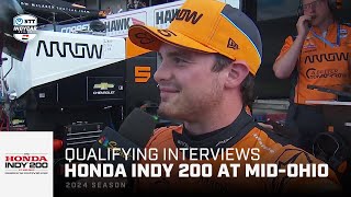 Drivers PostQualifying Reaction  2024 Honda Indy 200 at MidOhio  INDYCAR [upl. by Kajdan508]