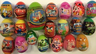 25 Surprise Easter Eggs Kinder Peppa HelloKitty Giant AngryBirds Moshi Dora Disney Marvel Spiderman [upl. by Zuzana643]