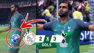 AJAX 2 x 3 TOTTENHAM NO FIFA 19  CHAMPIONS LEAGUE  HATTRICK DO LUCAS [upl. by Akeenahs]