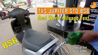 TVS JUPITER STD BS6  REAL WORLD MILEAGE TEST  CITY and HIGHWAY 138 KMs TEST [upl. by Osber499]