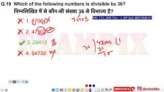 Which of the following numbers is divisible by 36 [upl. by Yreffej]