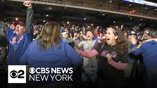 Mets fans celebrate Wild Card Series win at Citi Field watch party [upl. by Nothgierc245]