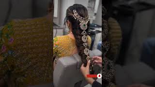 Bridal HairStyle  Hair style for bride 👰‍♀  dulhan ke liye hair style  How to tie [upl. by Whetstone694]