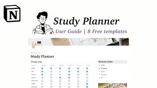 Study Planner Template Notion  Notion Beginner  Free sharing template [upl. by Enedan]