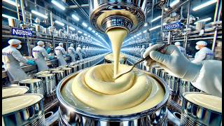 How NESTLÉ CONDENSED MILK is MADE 🥛  FACTORY PROCESS 🏭 [upl. by Ialohcin553]