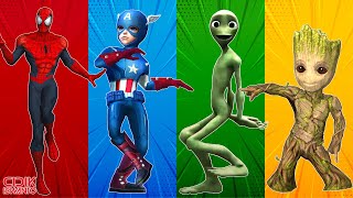 SUPERHERO DANCE CHALLENGE  Ultimate Spiderman vs Captain America vs Alien vs Groot [upl. by Alonso]