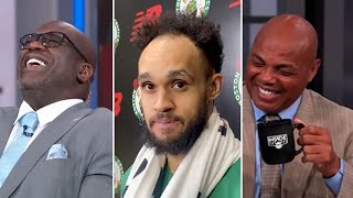 Charles Barkley and Shaq TROLL Derrick Whites HAIRLINE quotDampMN is that Stephen Aquot charlesbarkley [upl. by Claudia653]