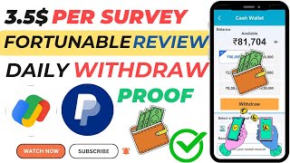 Fortunable Payment Proof 2024  Highest Paying Survey Earning Website  Work From Home Jobs [upl. by Harwin86]