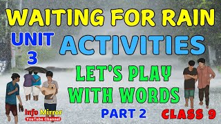 Waiting for Rain  Class 9  Unit 3 Activities English Aspire and Explore Let’s play with words [upl. by Dur]